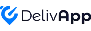 A blue logo integrating the word delphiapp.