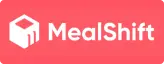 Mealshift logo on a red background with integrations.